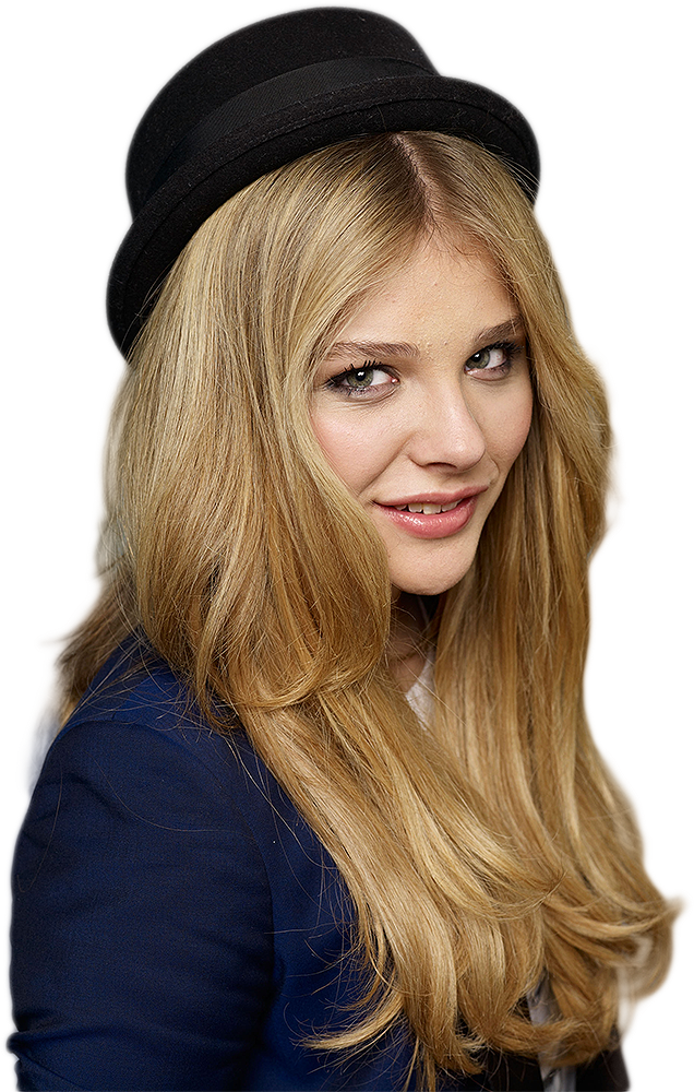 Smiling Blonde Womanin Black Hat PNG Image