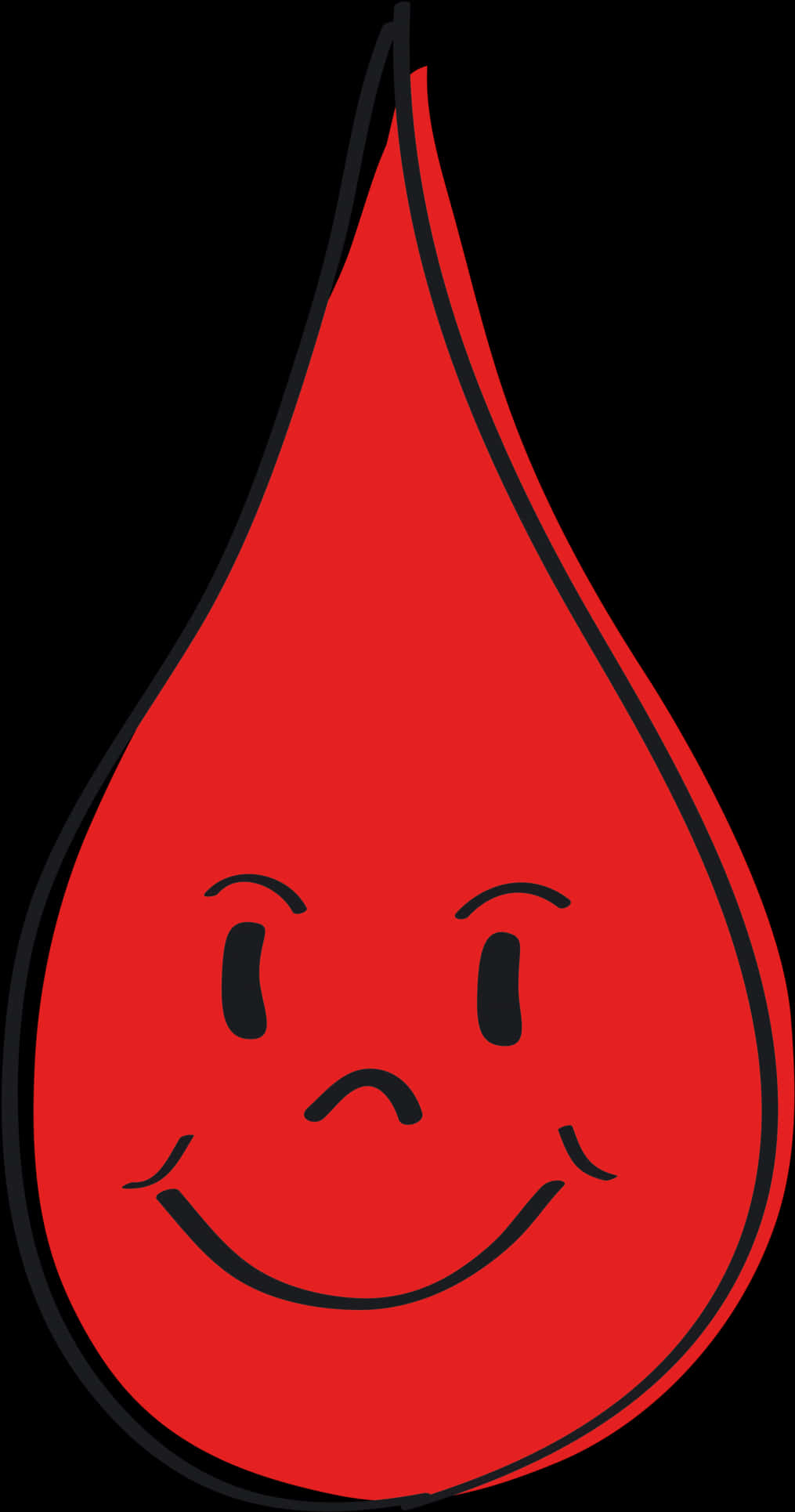 Smiling Blood Drop Cartoon PNG Image