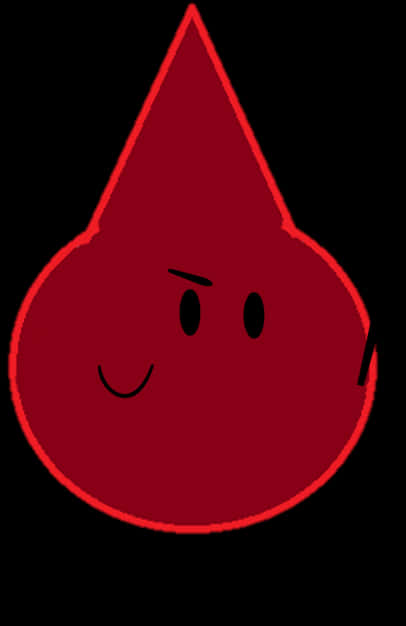 Smiling Blood Drop Character PNG Image