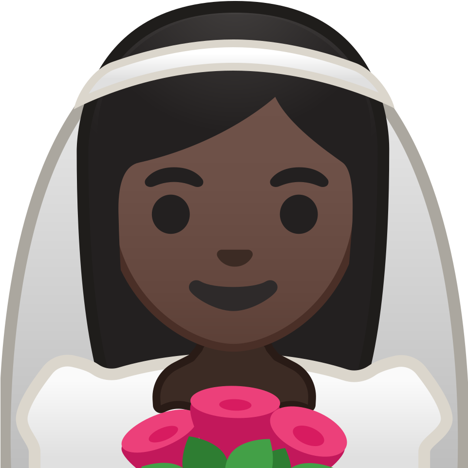 Smiling Bride Cartoon Emoji PNG Image