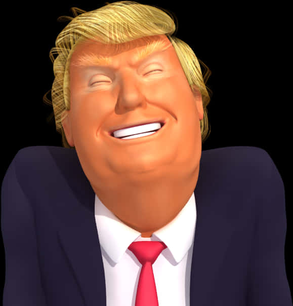 Smiling Caricaturein Suit PNG Image