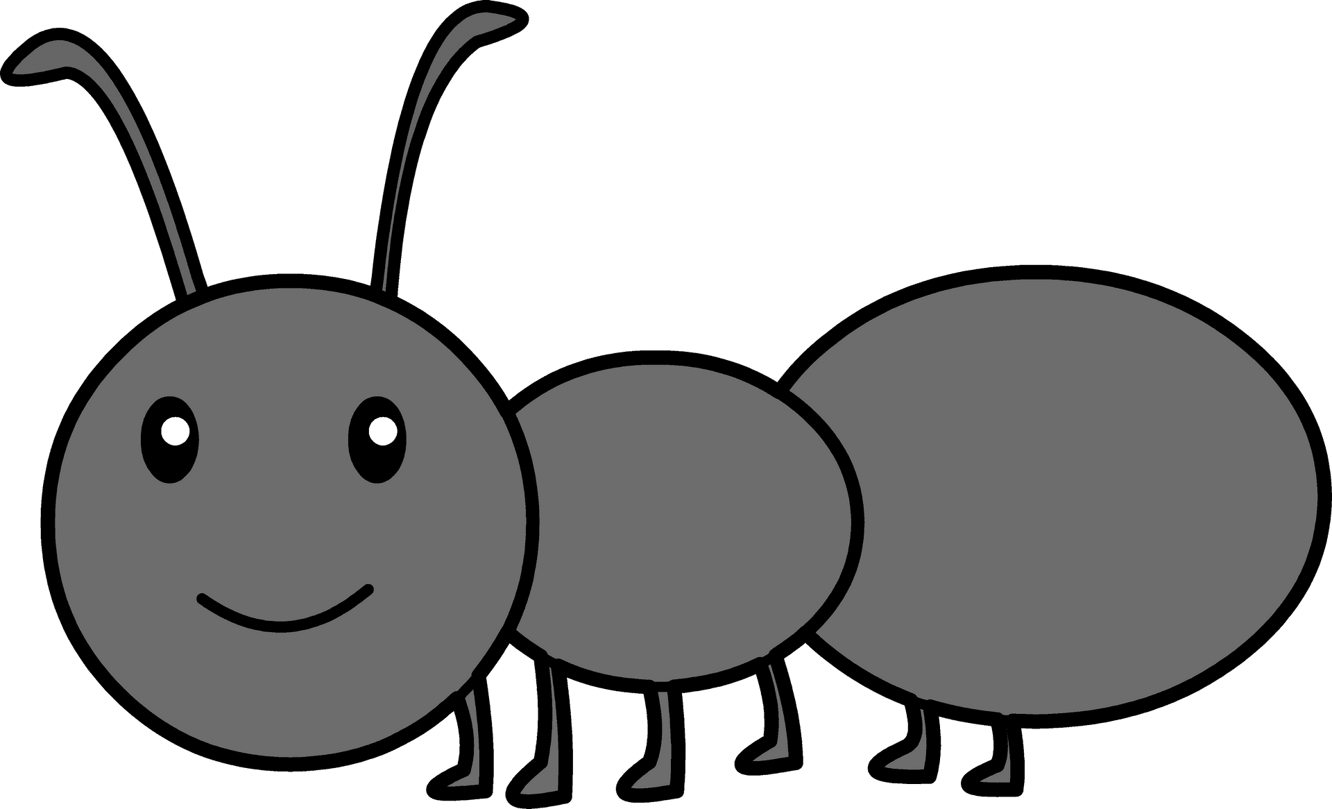 Smiling Cartoon Ant PNG Image