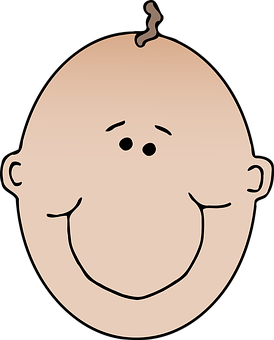 Smiling Cartoon Baby Face PNG Image