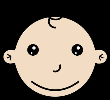 Smiling Cartoon Baby Face PNG Image