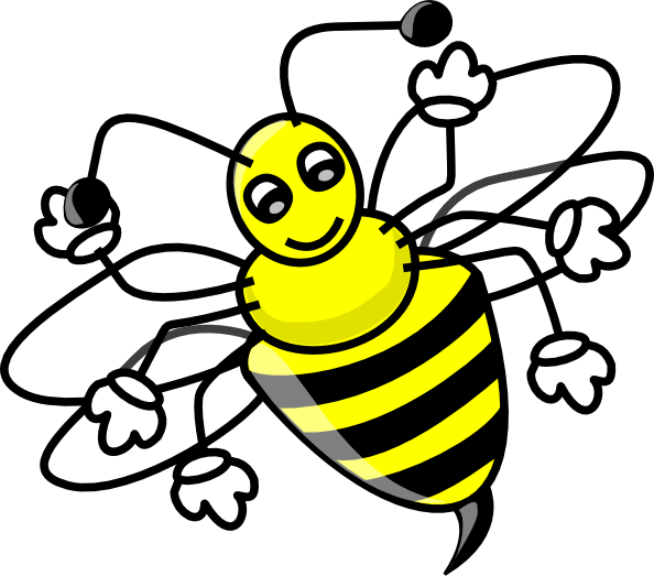 Smiling Cartoon Bee Clipart PNG Image