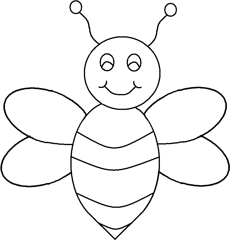 Smiling Cartoon Bee Clipart PNG Image