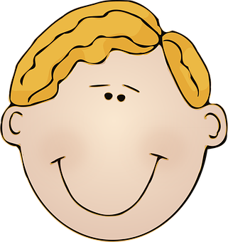 Smiling Cartoon Boy Head PNG Image