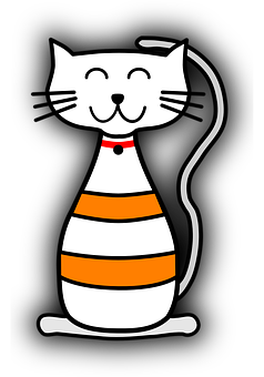 Smiling Cartoon Cat Graphic PNG Image