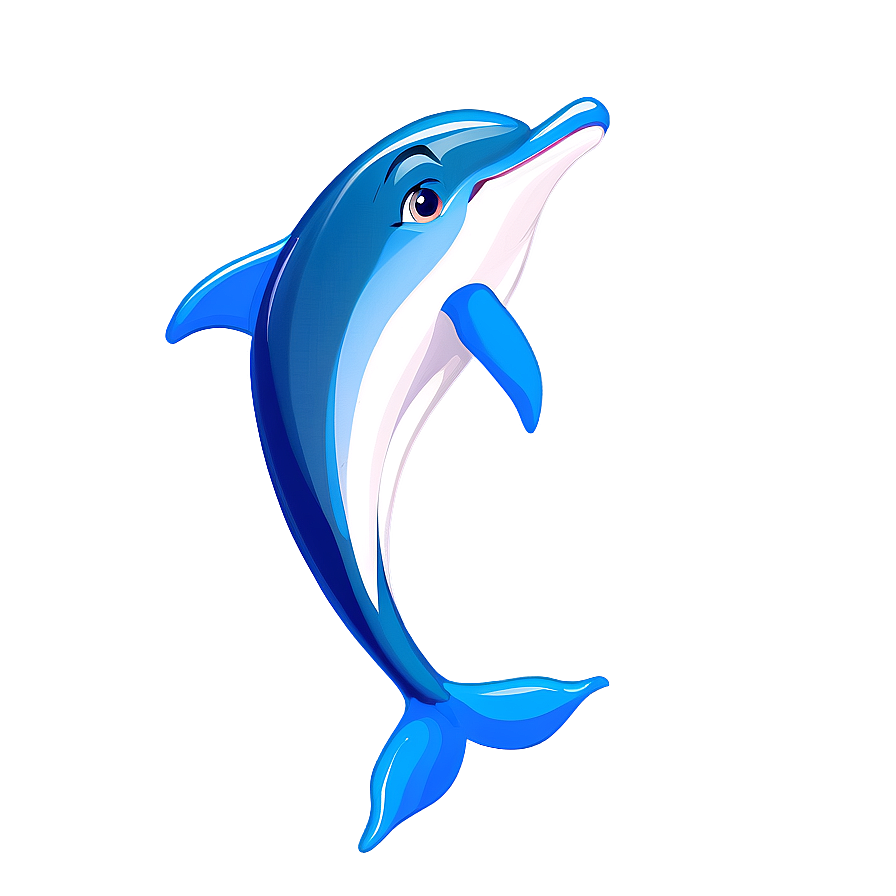 Smiling Cartoon Dolphin Graphic Png Bcl PNG Image