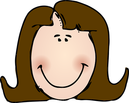 Smiling Cartoon Girl Illustration PNG Image