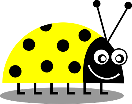 Smiling Cartoon Ladybug PNG Image