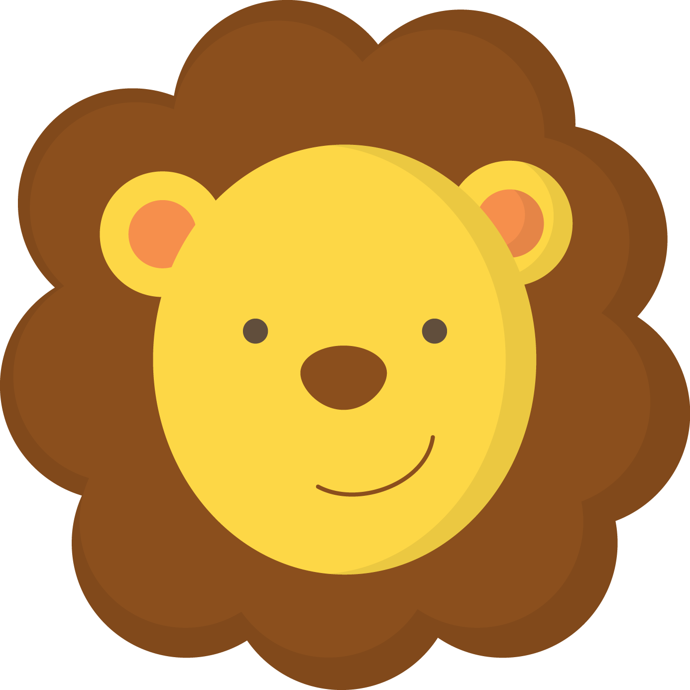 Smiling Cartoon Lion PNG Image