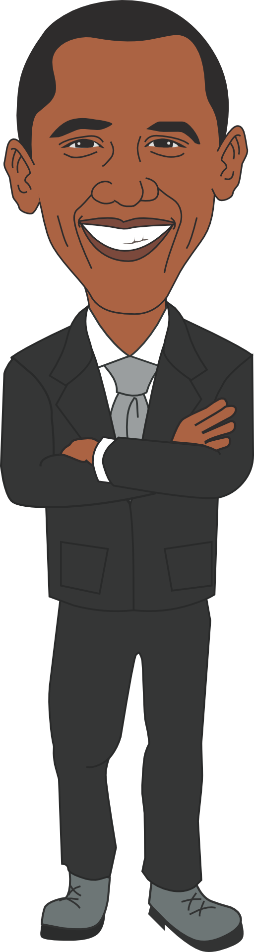 Smiling Cartoon Manin Suit PNG Image