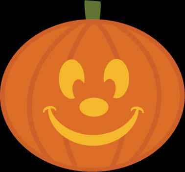 Smiling Cartoon Pumpkin PNG Image