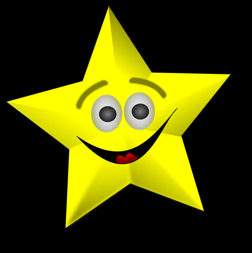 Smiling Cartoon Star Graphic PNG Image