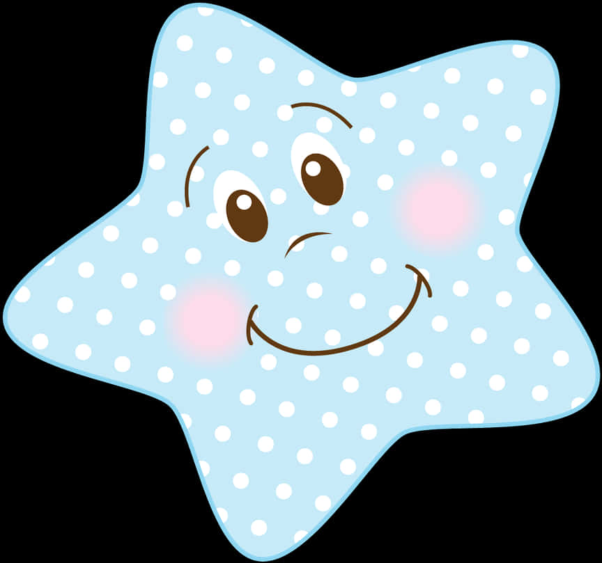 Smiling Cartoon Star Polka Dots PNG Image