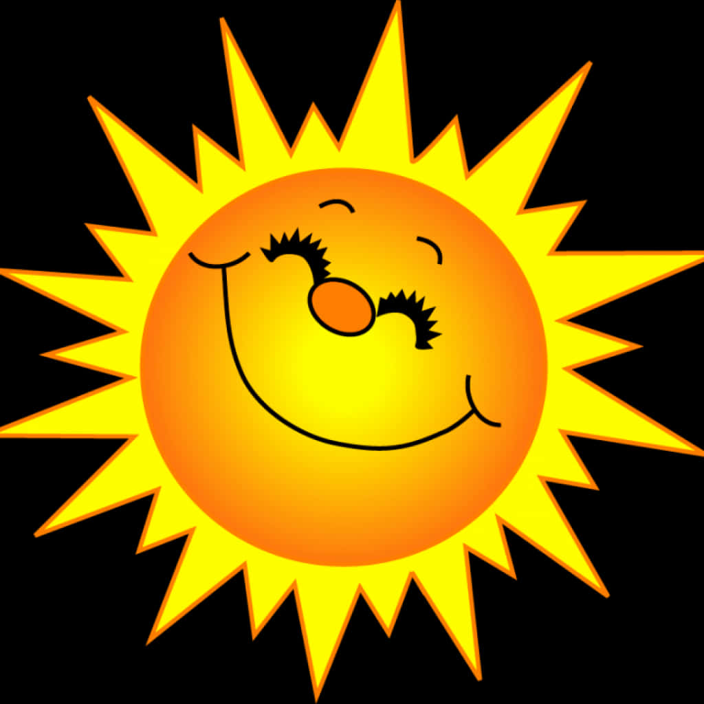 Smiling Cartoon Sun PNG Image