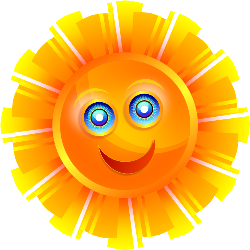 Smiling Cartoon Sun Graphic PNG Image