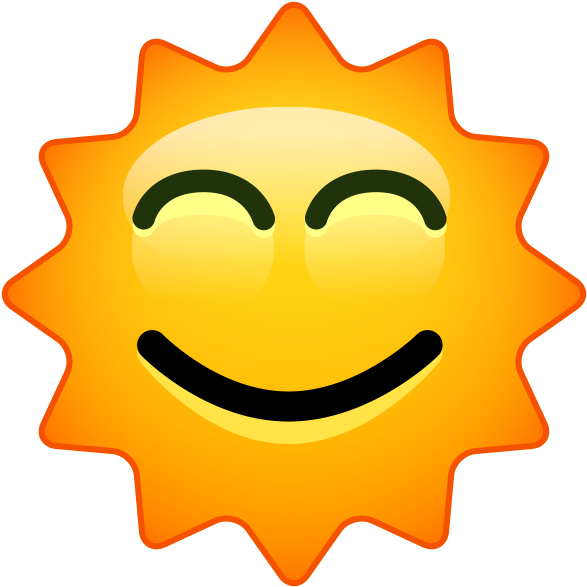 Smiling Cartoon Sun Graphic PNG Image