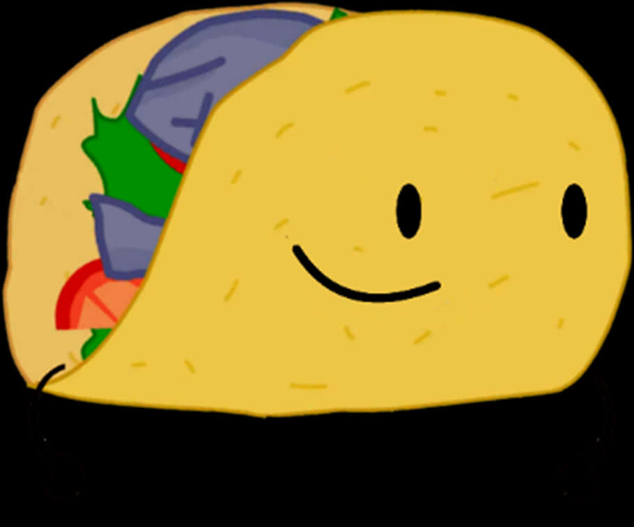 Smiling Cartoon Taco PNG Image