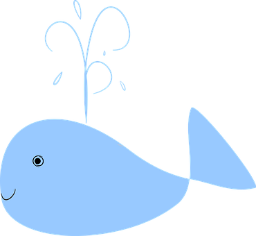 Smiling Cartoon Whale PNG Image