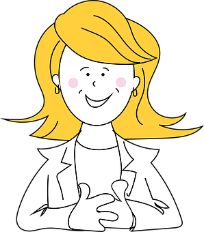 Smiling Cartoon Woman Illustration PNG Image