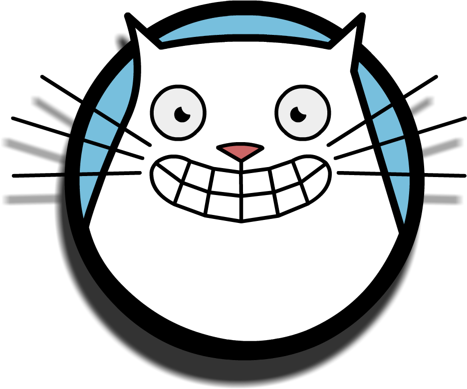 Smiling Cat Cartoon Graphic PNG Image