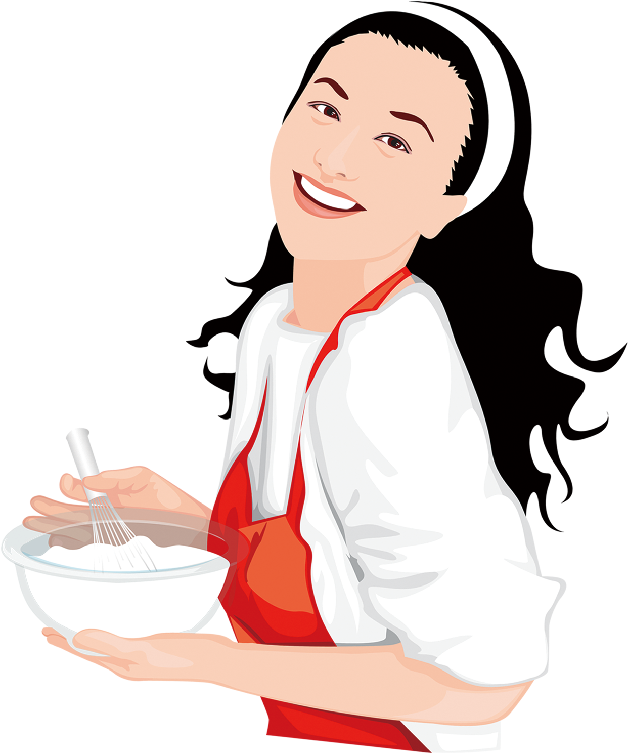 Smiling Chef Whisking In Kitchen PNG Image