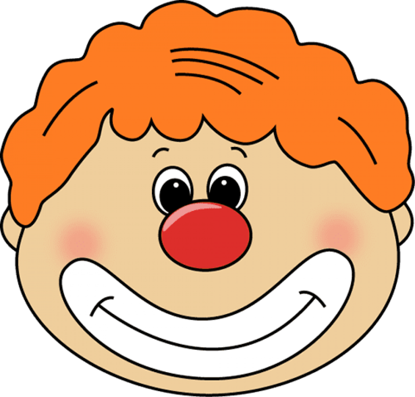 Smiling Clown Cartoon Face PNG Image