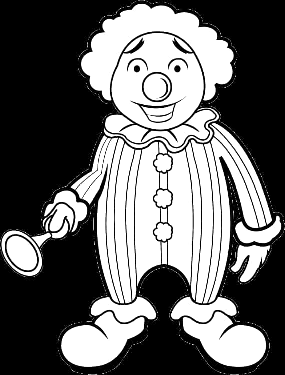 Smiling Clown With Nose Outline PNG Image