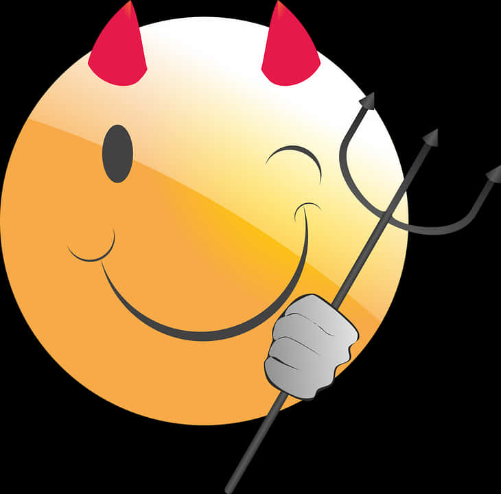 Smiling Devil Emoji Illustration PNG Image