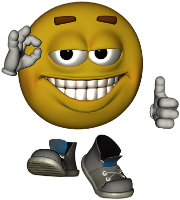 Smiling Emoji Thumbs Up Sneakers PNG Image