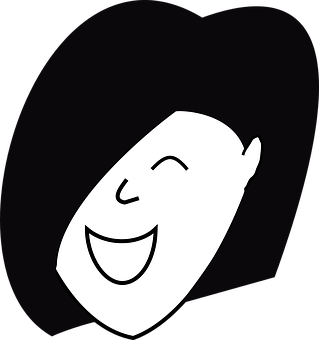 Smiling Face Graphic Black Background PNG Image