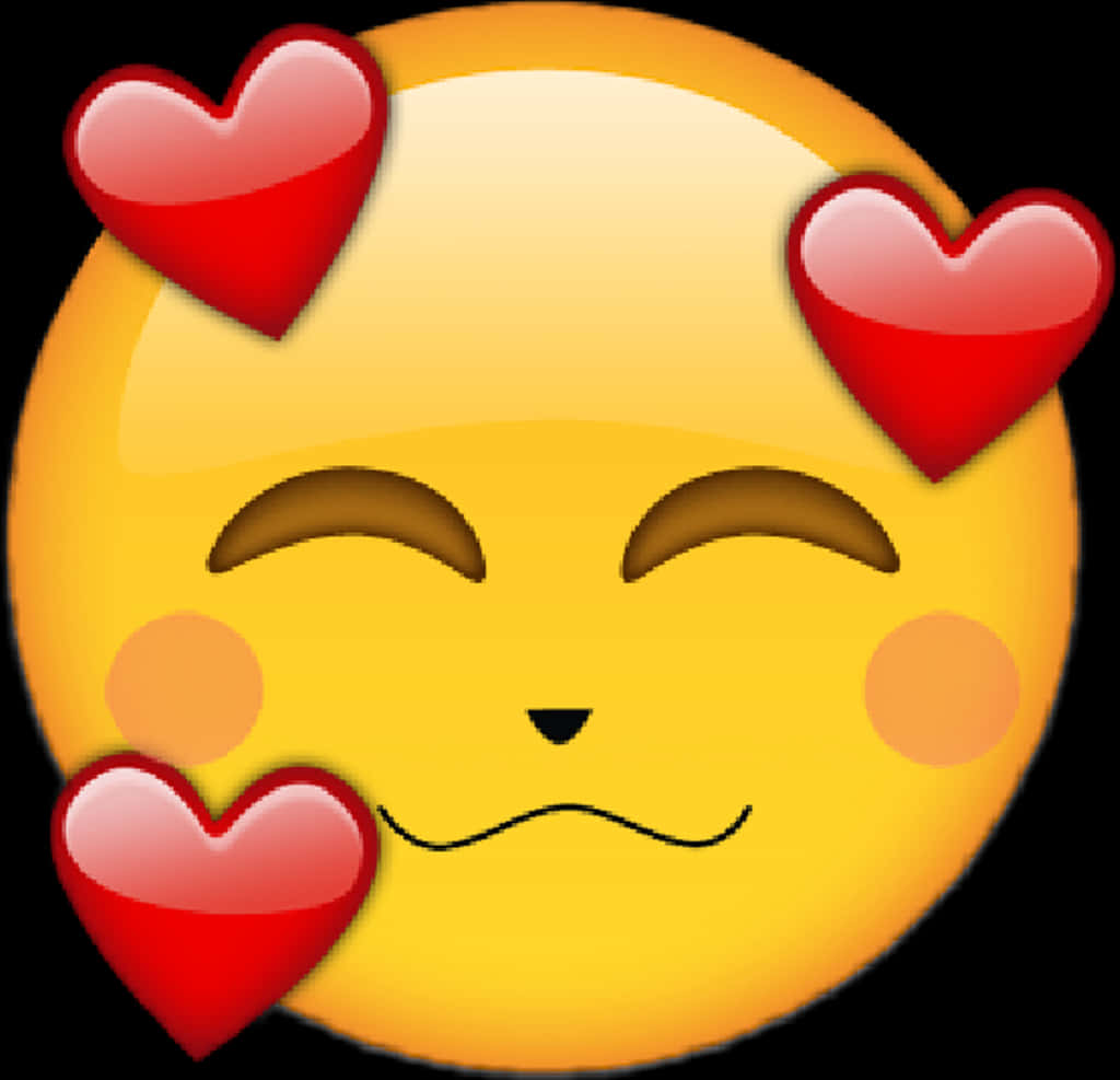 Smiling Face Hearts Emoji PNG Image