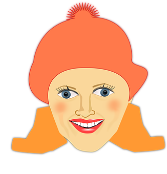 Smiling Face Orange Hat Illustration PNG Image