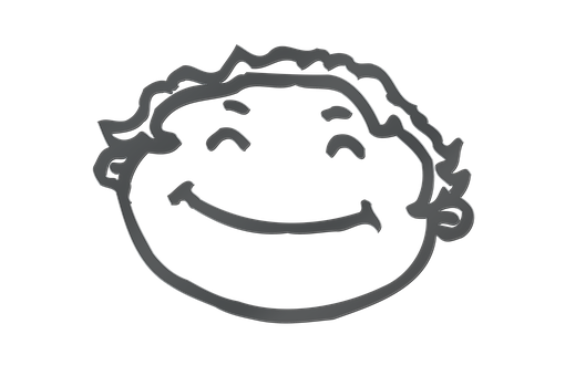 Smiling Face Outline Graphic PNG Image