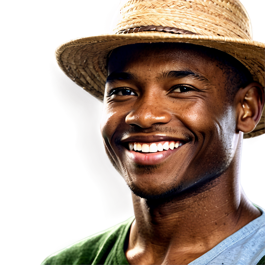 Smiling Farmer Png Qab PNG Image