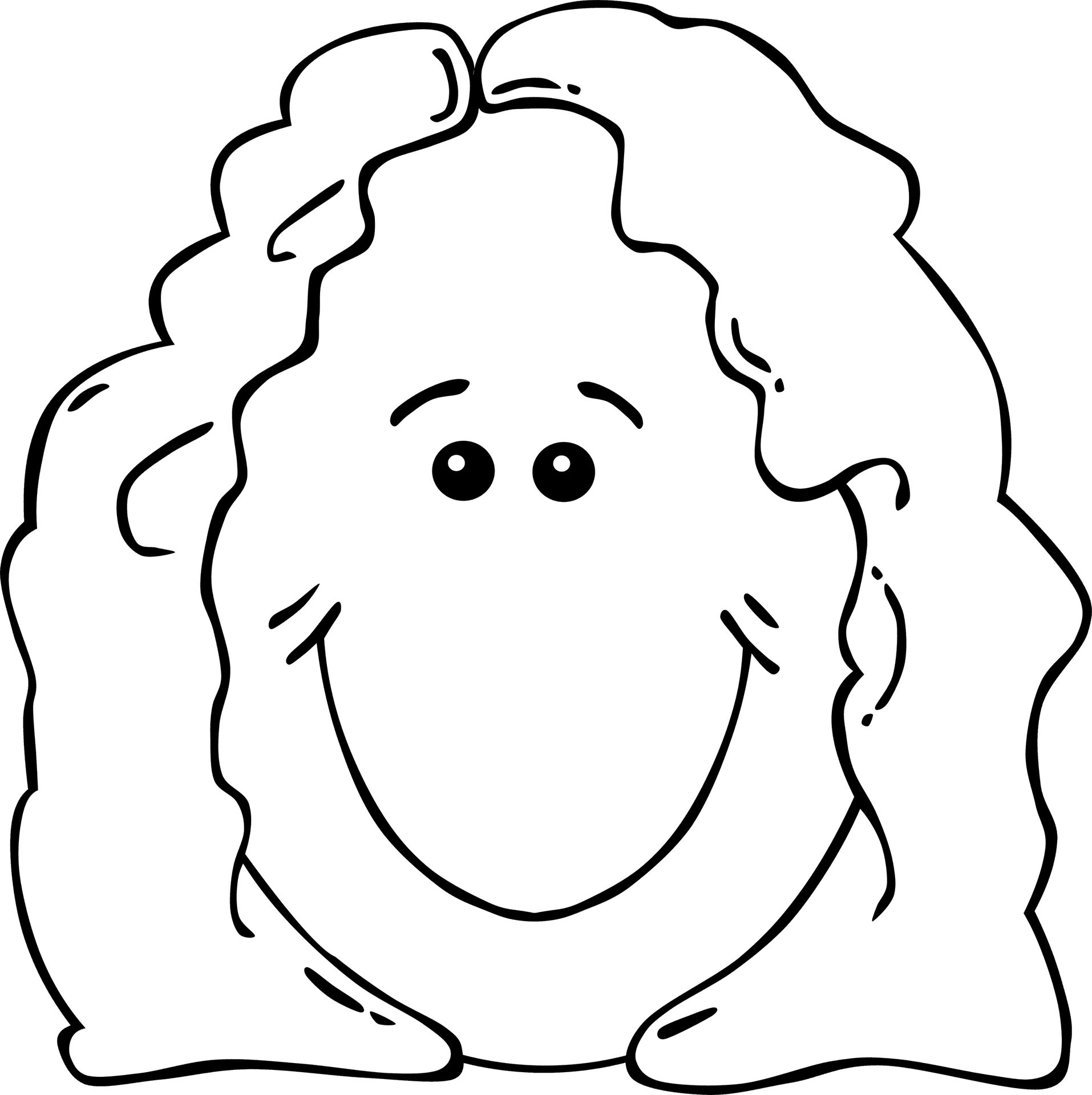 Smiling Grandma Cartoon Outline PNG Image