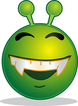 Smiling Green Alien Emoji PNG Image