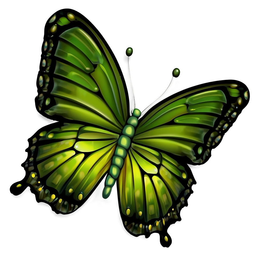 Smiling Green Butterfly Cartoon Png Cxp PNG Image