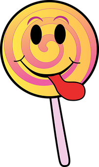 Smiling Lollipop Cartoon PNG Image