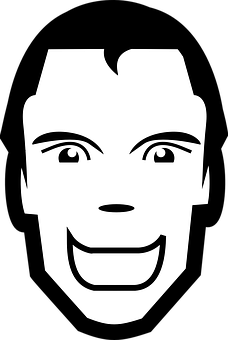 Smiling Man Blackand White Graphic PNG Image