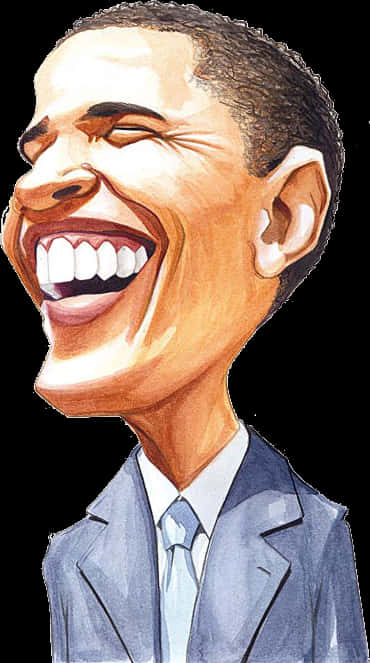 Smiling Man Caricature Artwork PNG Image