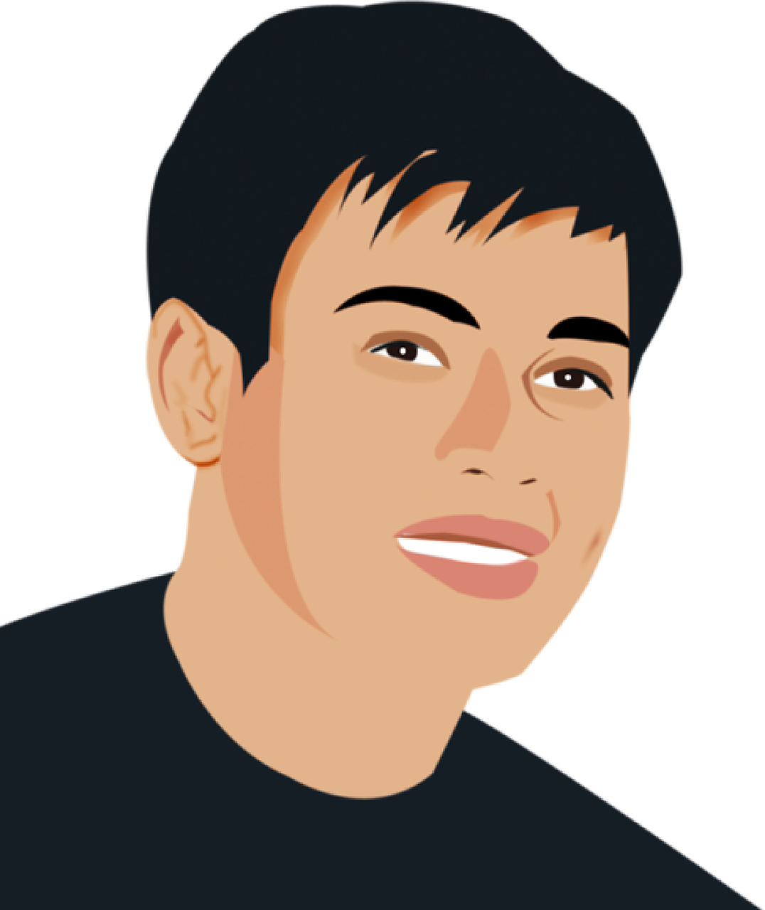 Smiling Man Vector Portrait PNG Image