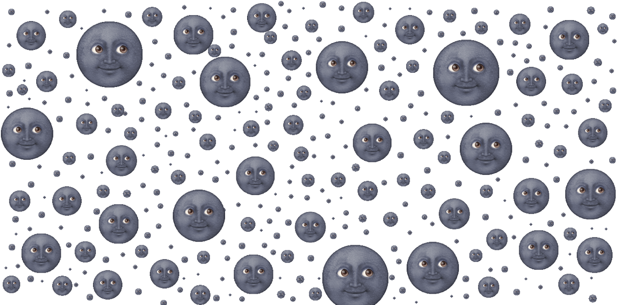 Smiling Moon Faces Pattern PNG Image