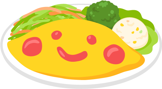 Smiling Omelette Cartoon Plate PNG Image