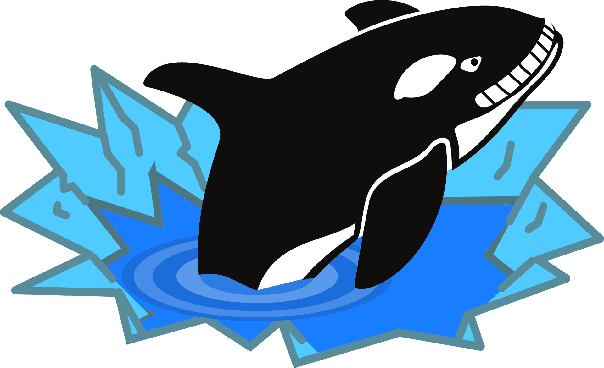 Smiling Orca Cartoon Clipart PNG Image