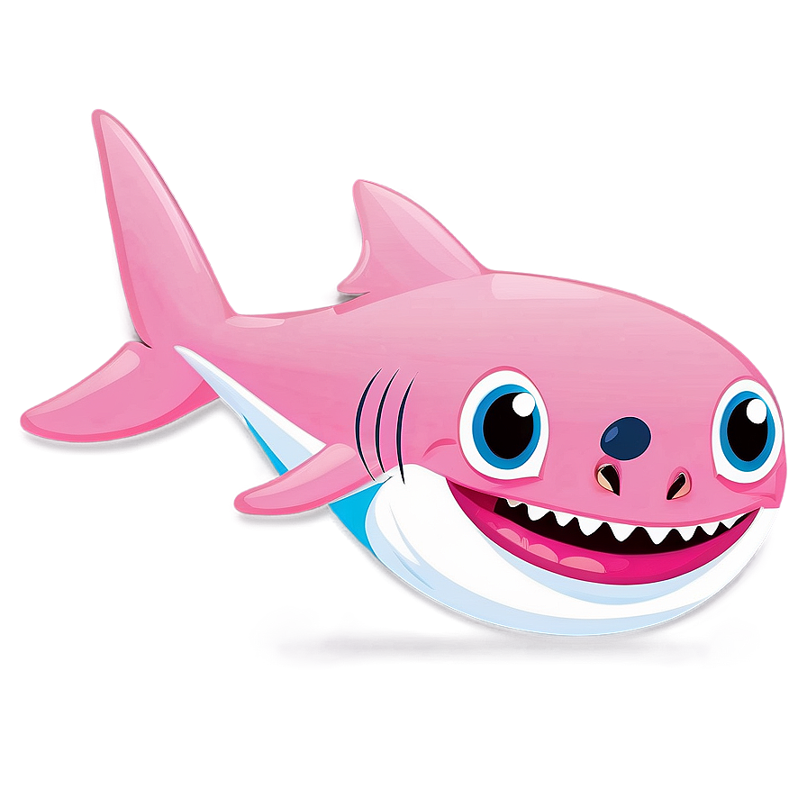 Smiling Pink Baby Shark Artwork Png Cne PNG Image