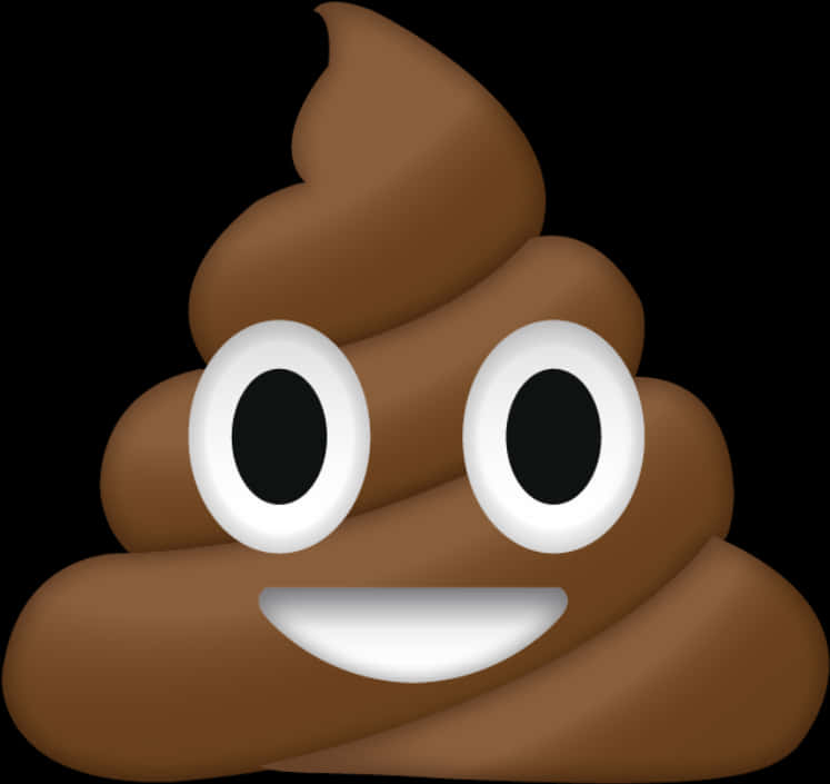 Smiling Poop Emoji Graphic PNG Image