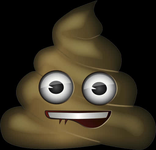 Smiling Poop Emoji Graphic PNG Image